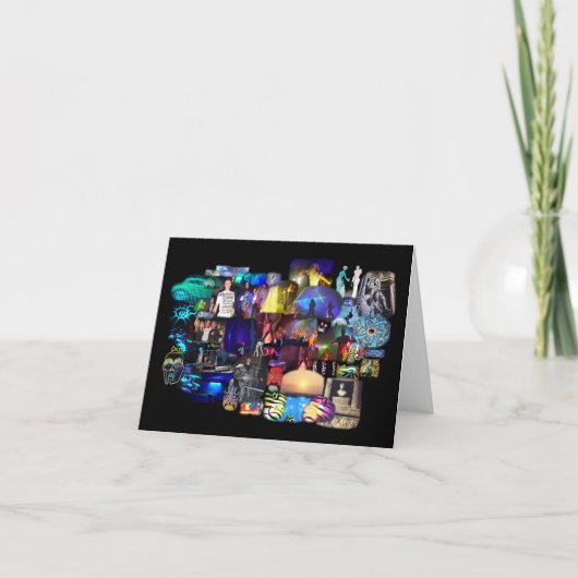 Party Time Collage Blindkarte / Notelet Karte (Vorderseite)