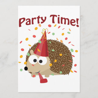 Party Time! Confetti Igel Party Einladung