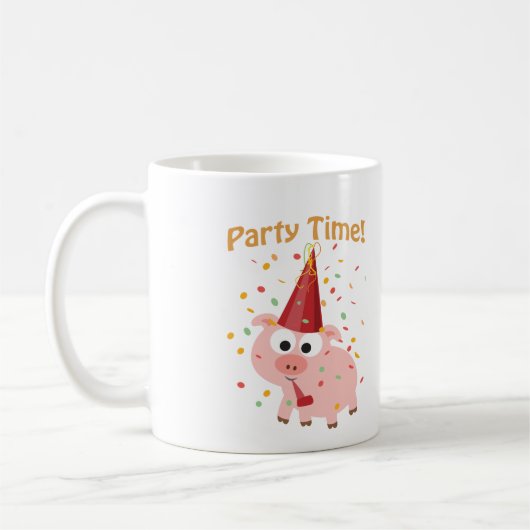 Party Time Confetti Pig Kaffeetasse (Links)