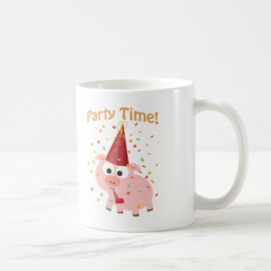 Party Time Confetti Pig Kaffeetasse (Rechts)