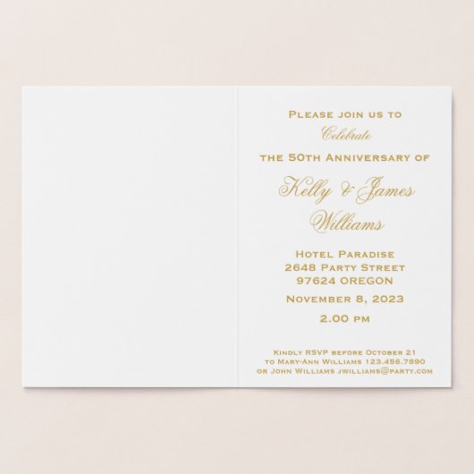 Party Time Custom 50 Jahre Einladung (Innenseite)
