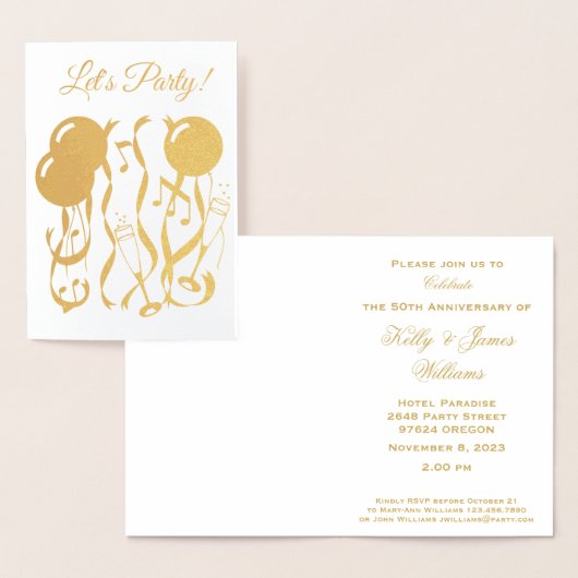 Party Time Custom 50 Jahre Einladung (Anzeige)