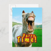 Party Time Einladungspostkarte (Vorne/Hinten)