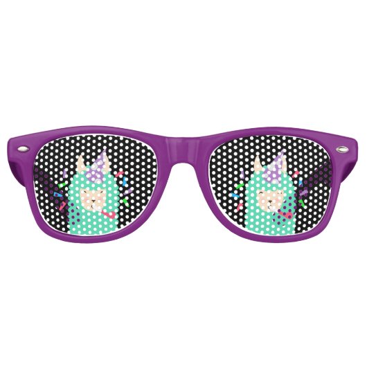 Party Time Emoji Llama Partybrille (Vorderseite)