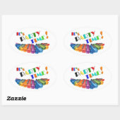 Party Time Farbsticker Ovaler Aufkleber (Blatt)