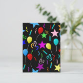 Party Time, festliche Gestaltung, Postkarte (Stehend Vorderseite)