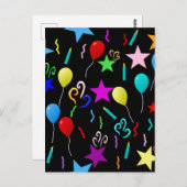 Party Time, festliche Gestaltung, Postkarte (Vorne/Hinten)