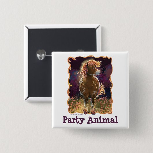 Party Time Fire Horse Button (Vorne & Hinten)