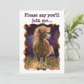 Party Time Fire Horse Einladung (Stehend Vorderseite)