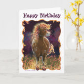 Party Time Fire Horse Karte (Gelbe Blume)