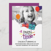 Party Time Foto Geburtstagseinladung Einladung (Vorne/Hinten)