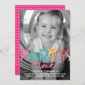 Party Time Foto Geburtstagseinladung Einladung (Vorne/Hinten)