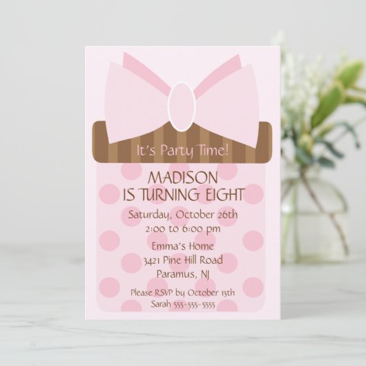 Party Time Geschenk Geburtstag Einladung (Stehend Vorderseite)