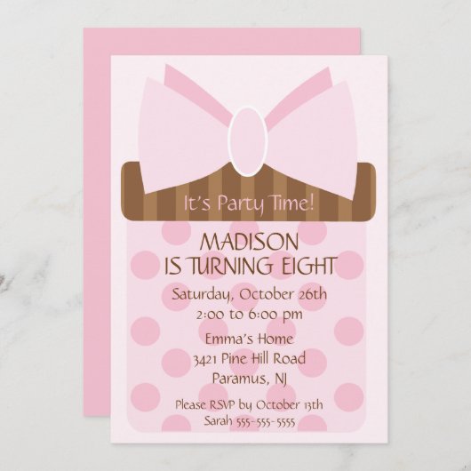 Party Time Geschenk Geburtstag Einladung (Vorne/Hinten)