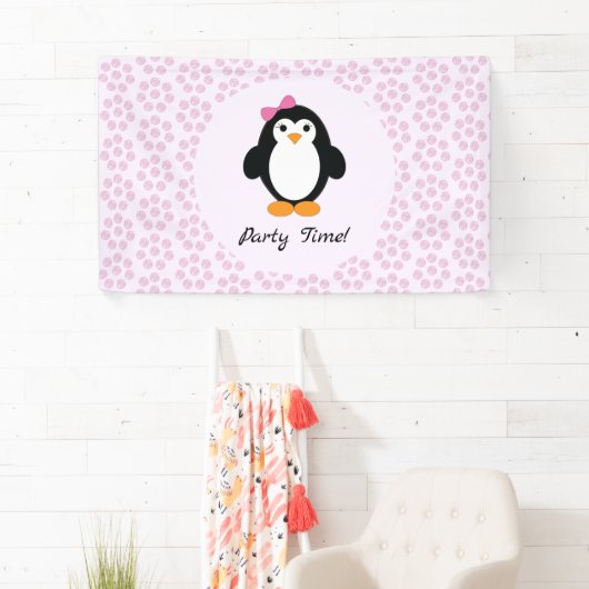 Party Time Girl Pinguin Banner (Insitu)