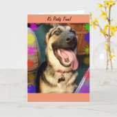 Party Time Happy Hund Geburtstagkarte Karte (Gelbe Blume)