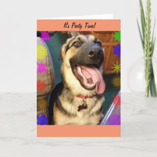 Party Time Happy Hund Geburtstagkarte Karte