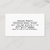 Party Time House Party Feier geben Einladung (Rückseite)