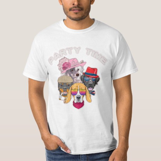 Party Time Kawaii Funny Animals T-Shirt (Vorderseite)