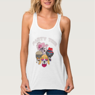Party Time Kawaii Funny Animals Tank Top