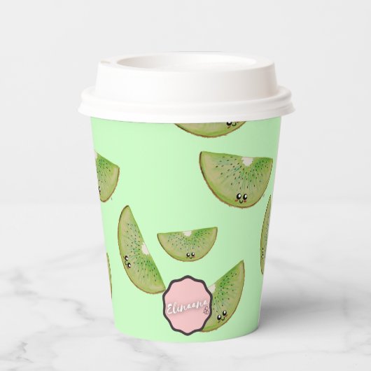 Party Time! Kawaii Kiwi Paper Cup Pappbecher (Rückseite)