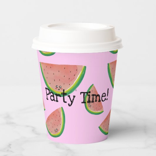 Party Time! Kawaii Watermelon Paper Cup Pappbecher (Vorderseite)