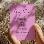 Party Time | Light Magenta Lila Modern Trendy Einladung