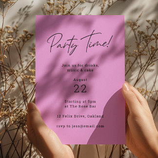Party Time | Light Magenta Lila Modern Trendy Einladung
