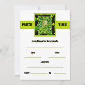Party Time - Lime Green Einladung (Vorderseite)