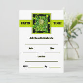 Party Time - Lime Green Einladung (Stehend Vorderseite)