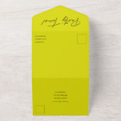 Party Time | Lime Green Modern Minimalistisch stil All In One Einladung (Außenbereich)