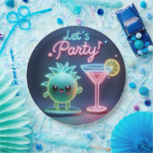 Party Time Neon Green Pappteller (Party)