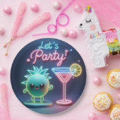 Party Time Neon Green Pappteller (Party)