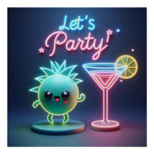 Party Time Neon Green Poster
