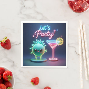 Party Time Neon Green Serviette