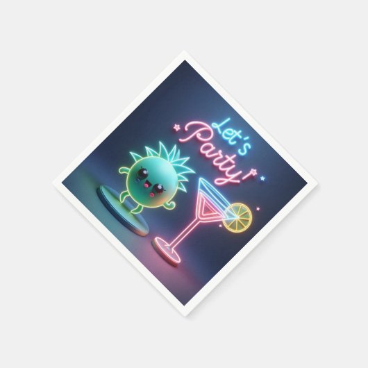 Party Time Neon Green Serviette (Ecke)