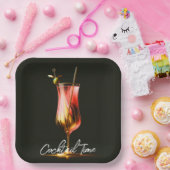 Party Time Neon Modernes Personalisiert Pappteller (Party)