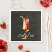 Party Time Neon Modernes Personalisiert Serviette (Beispiel)