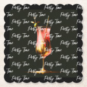 Party Time Neon Modernes Personalisiert Untersetzer (Vorderseite)
