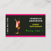 Party Time Neon Modernes Personalisiertes Beruflic Visitenkarte (Vorderseite)