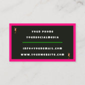 Party Time Neon Modernes Personalisiertes Beruflic Visitenkarte (Rückseite)