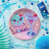 Party Time Neon Pink Pappteller (Party)