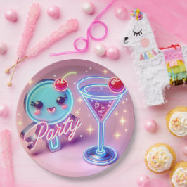 Party Time Neon Pink Pappteller