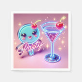 Party Time Neon Pink Serviette (Vorderseite)