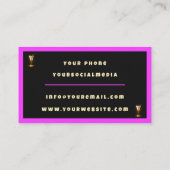 Party Time Neon Trendy Personalisiert Beruflich Visitenkarte (Rückseite)