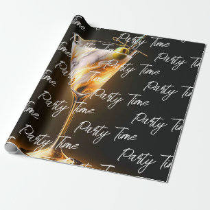 Party Time Neon Trendy Personalisiert Geschenkpapier