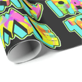 Party Time Neonfarben Disco Ball Lights Geschenkpapier (Rolleneckpunkt)