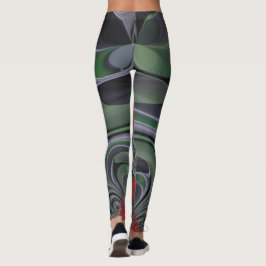 Party Time Öko Green geschmolzen rot Abstrakt Leggings