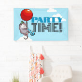PARTY TIME! Party Possum Funny Floating Opossum Banner (Insitu)