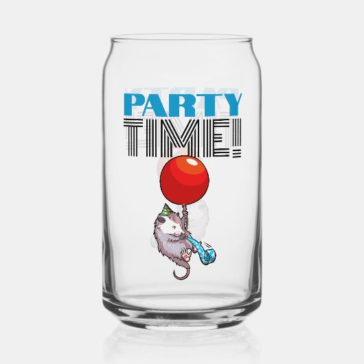PARTY TIME! Party Possum Funny Floating Opossum Dosenglas (Rückseite)
